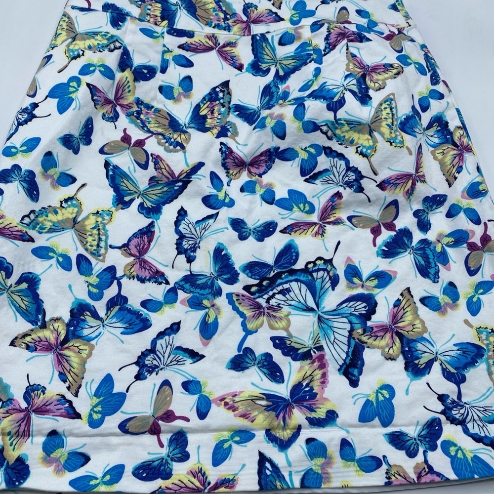 Botanical Butterfly A line Skirt Lined All Over Print Fairy Artsy Talbots 2 - Picture 7 of 8